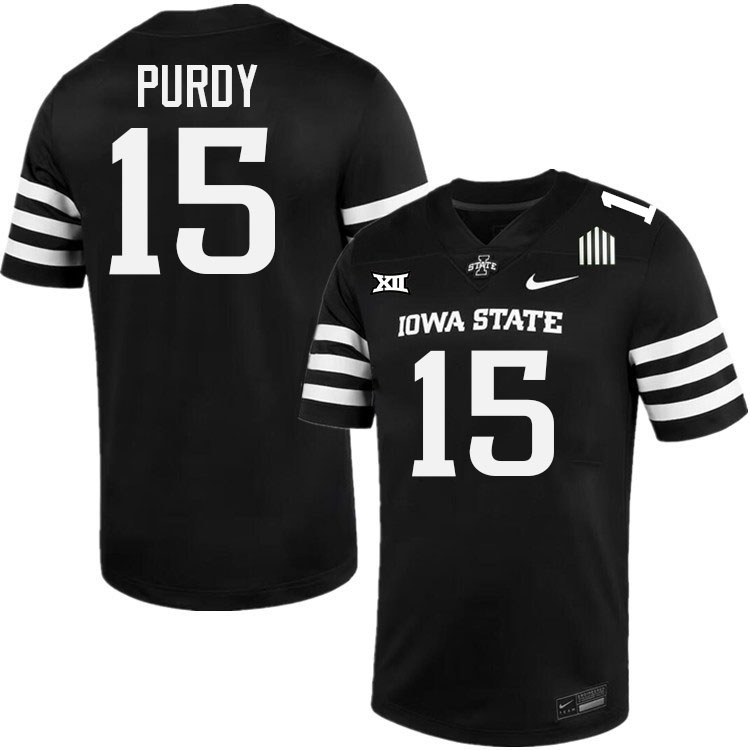 Brock Purdy Jersey,Iowa State Cyclones #15 Brock Purdy College Jersey Youth-Black